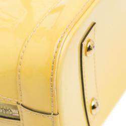 Pre Owned Louis Vuitton Yellow Monogram Vernis Alma BB