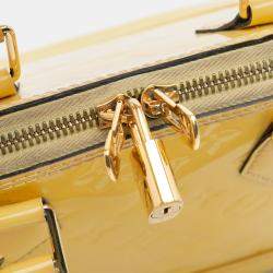 Pre Owned Louis Vuitton Yellow Monogram Vernis Alma BB