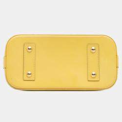 Pre Owned Louis Vuitton Yellow Monogram Vernis Alma BB