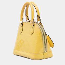 Pre Owned Louis Vuitton Yellow Monogram Vernis Alma BB