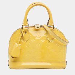 Pre Owned Louis Vuitton Yellow Monogram Vernis Alma BB