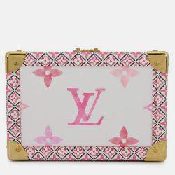 Pre Owned Louis Vuitton Coffret Tresor24 White/Pink Monogram Visor Pool