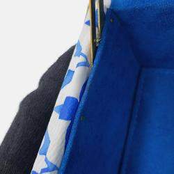 مملوكة مسبقًا لويس فويتون كوفر تريزور24 قبعة شمسية بيضاء/زرقاء مونوغرام بركة السباحة