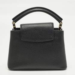 Pre Owned Louis Vuitton Capucines Mini Black Leather Top Handle Bag
