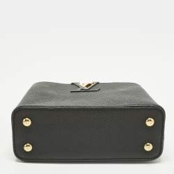 Pre Owned Louis Vuitton Capucines Mini Black Leather Top Handle Bag