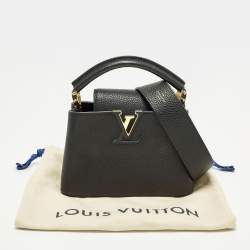 Pre Owned Louis Vuitton Capucines Mini Black Leather Top Handle Bag