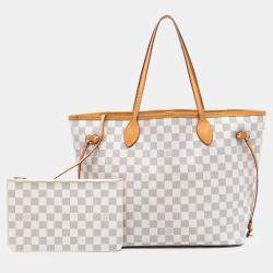 مملوكة مسبقًا Louis Vuitton White Damier Azur Neverfull MM
