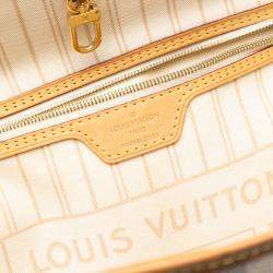 مملوكة مسبقًا Louis Vuitton White Damier Azur Neverfull MM