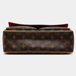 مملوكة مسبقًا حقيبة يد لويس فيتون فيفا سيت حجم متوسط بنية بنقش المونوغرام