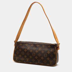 مملوكة مسبقًا حقيبة يد لويس فيتون فيفا سيت حجم متوسط بنية بنقش المونوغرام