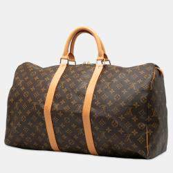 مملوكة مسبقًا Louis Vuitton Brown Monogram Keepall 50