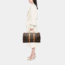 مملوكة مسبقًا Louis Vuitton Brown Monogram Keepall 50