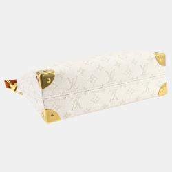 مملوكة مسبقًا حقيبة يد/كتف لوي فيتون مونوغرام هيريتاج بوبو ترانك بطريقتين أبيض فاتح