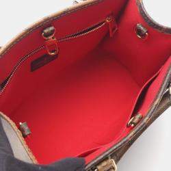 Pre Owned حقيبة يد لوي فيتون أون ذا جو بي إم مونوغرام جاينت ريفيرس كانفاس مطلي بني وبيج