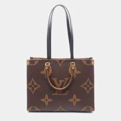 مملوكة مسبقًا حقيبة يد لوي فيتون أون ذي جو أم أم في قماش مشمع وجلد بنقشة مونوغرام جاينت ريفيرس بنى بيج