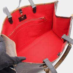 مملوكة مسبقًا حقيبة يد لوي فيتون أون ذي جو أم أم في قماش مشمع وجلد بنقشة مونوغرام جاينت ريفيرس بنى بيج