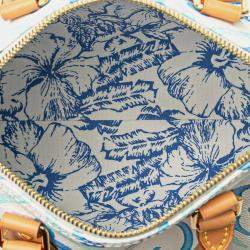 Pre Owned حقيبة لوي فيتون مونوغرام تايل سبيدي باندوليير 25 جلد أبيض أزرق لاجون