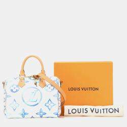 Pre Owned حقيبة لوي فيتون مونوغرام تايل سبيدي باندوليير 25 جلد أبيض أزرق لاجون