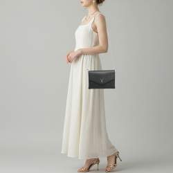 Pre Owned Louis Vuitton Mylockme Black Leather Chain Pochette