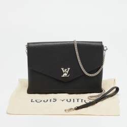 Pre Owned Louis Vuitton Mylockme Black Leather Chain Pochette