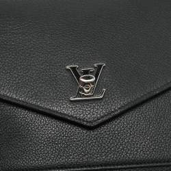 Pre Owned Louis Vuitton Mylockme Black Leather Chain Pochette