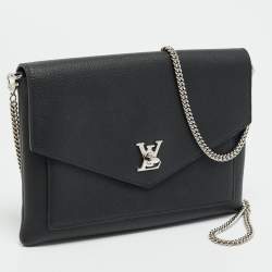 Pre Owned Louis Vuitton Mylockme Black Leather Chain Pochette