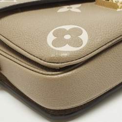 Pre Owned Louis Vuitton Pochette Metis East West Tourterelle/Creme Monogram Empreinte Leather Shoulder Bag