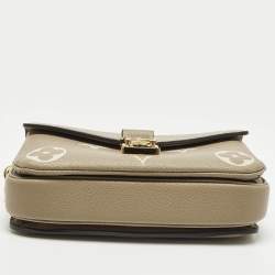 Pre Owned Louis Vuitton Pochette Metis East West Tourterelle/Creme Monogram Empreinte Leather Shoulder Bag