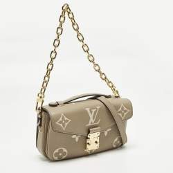 Pre Owned Louis Vuitton Pochette Metis East West Tourterelle/Creme Monogram Empreinte Leather Shoulder Bag
