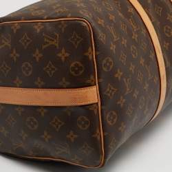 مملوكة مسبقًا Louis Vuitton Keepall Bandouliere 50 Monogram Canvas Duffel Bag