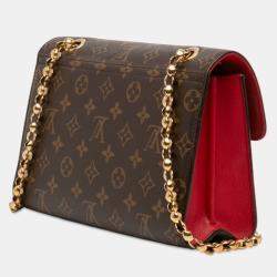 Pre Owned Louis Vuitton Brown Red Monogram Victoire