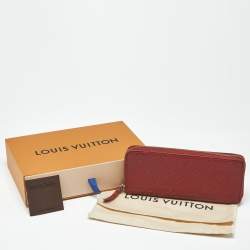 Pre Owned Louis Vuitton Clemence Cherry Monogram Empreinte Leather Zip Around Wallet