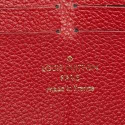 Pre Owned Louis Vuitton Clemence Cherry Monogram Empreinte Leather Zip Around Wallet