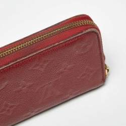 Pre Owned Louis Vuitton Clemence Cherry Monogram Empreinte Leather Zip Around Wallet