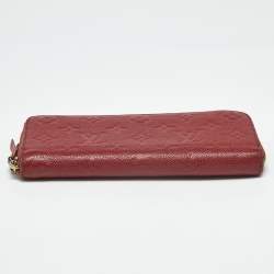 Pre Owned Louis Vuitton Clemence Cherry Monogram Empreinte Leather Zip Around Wallet