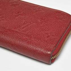 Pre Owned Louis Vuitton Clemence Cherry Monogram Empreinte Leather Zip Around Wallet