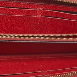 Pre Owned Louis Vuitton Clemence Cherry Monogram Empreinte Leather Zip Around Wallet