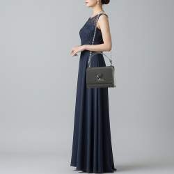 Pre Owned Louis Vuitton Twist MM Anthracite Nacre Epi Leather Bag