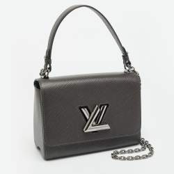 Pre Owned Louis Vuitton Twist MM Anthracite Nacre Epi Leather Bag