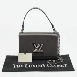 Pre Owned Louis Vuitton Twist MM Anthracite Nacre Epi Leather Bag