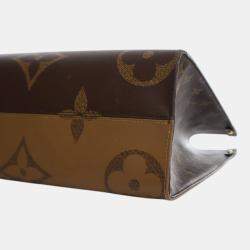 Pre Owned حقيبة لوي فيتون مونوجرام عكسي عملاق بني OnTheGo كبير