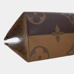 Pre Owned حقيبة لوي فيتون مونوجرام عكسي عملاق بني OnTheGo كبير