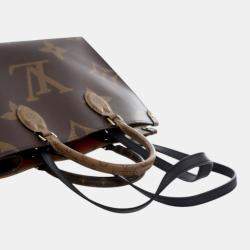 Pre Owned حقيبة لوي فيتون مونوجرام عكسي عملاق بني OnTheGo كبير
