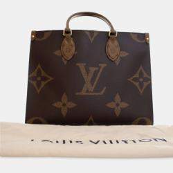 Pre Owned حقيبة لوي فيتون مونوجرام عكسي عملاق بني OnTheGo كبير