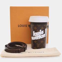 مملوكة مسبقًا Louis Vuitton Brown White Monogram Coffee Cup Pouch