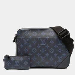 Pre Owned Louis Vuitton Blue Monogram Shadow Duo Messenger