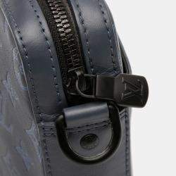 Pre Owned Louis Vuitton Blue Monogram Shadow Duo Messenger