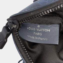 Pre Owned Louis Vuitton Blue Monogram Shadow Duo Messenger