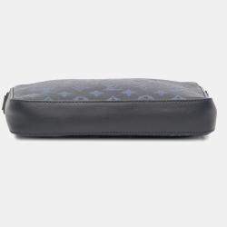 Pre Owned Louis Vuitton Blue Monogram Shadow Duo Messenger