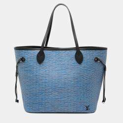 مملوكة مسبقًا Louis Vuitton Black Blue Epi Denim Neverfull MM